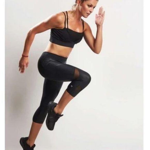 Boom Boom Athletica Black Cropped Fashion Leggings - Picture 1 of 4